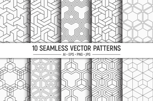 10 Seamless Geometric Vector Patterns