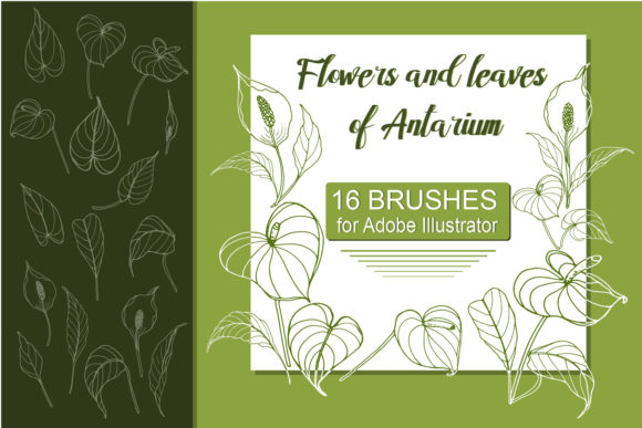 Antarium Flowers and Leaves Brushes