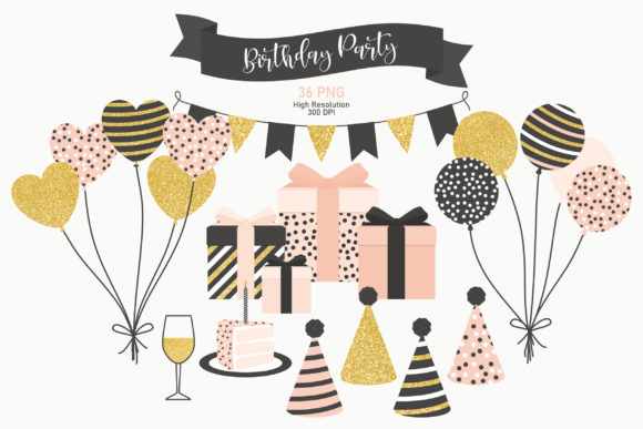 Birthday Party Clipart Gold Blush Black: A Strategic Tool for Creative and Professional Projects