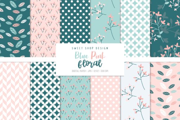 Digital Paper Blue Pink Floral: A Versatile Design Resource for Creatives and Entrepreneurs