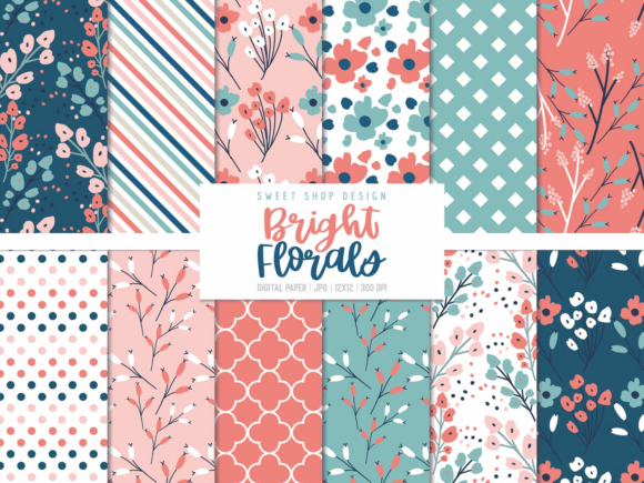 Digital Paper Bright Florals: Creative Flexibility for Every Project