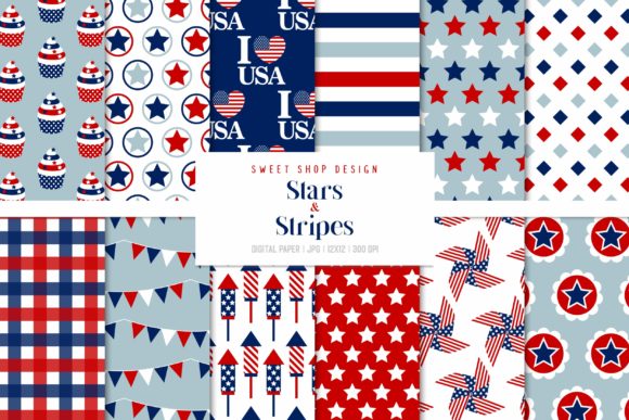 Digital Paper Stars and Stripes
