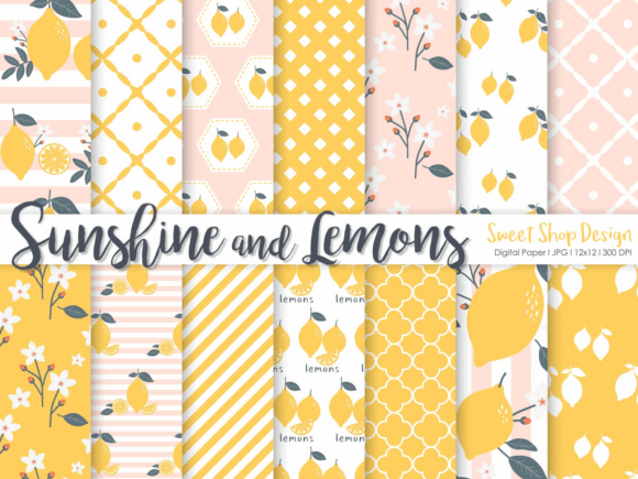 Digital Paper Sunshine and Lemons: A Versatile Resource for Creative Projects