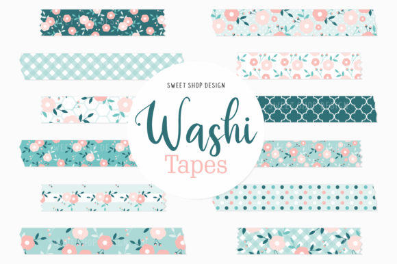 Digital Washi Tape Little Flowers