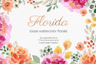 Florida Watercolor Floral Cliparts