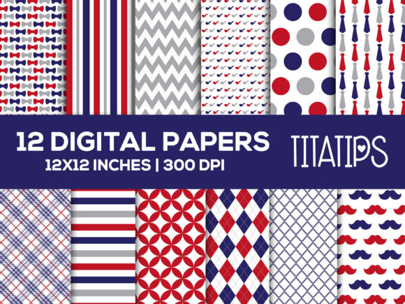 Happy Father's Day Digital Papers Set