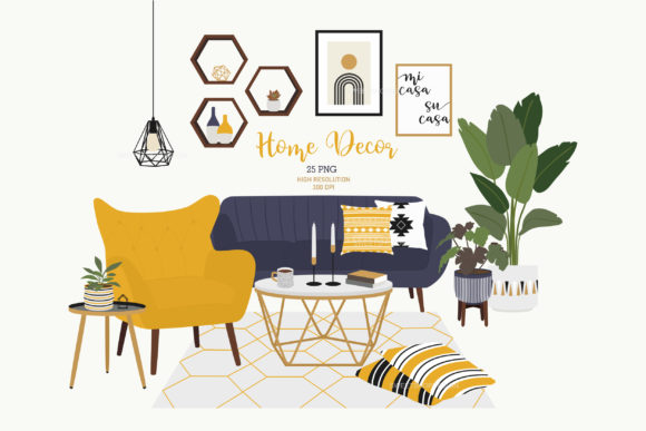 Home Decor Clip Art, Furniture Clipart: Enhance Your Creative Projects with Style