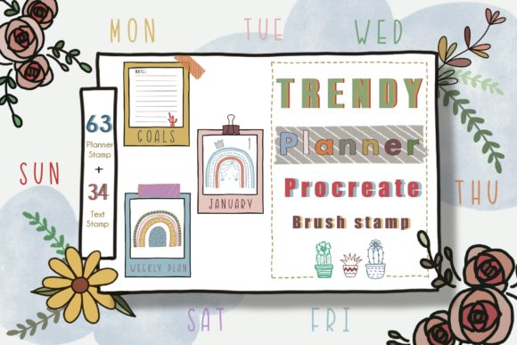 ProcreateBrushStamp63 34TrendyPlanner: A Strategic Tool for Creative Planning and Design