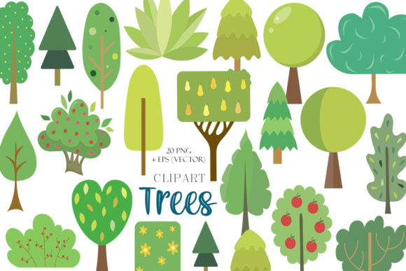 Vector Collection of Tree Clipart: A Versatile Resource for Nature-Inspired Design