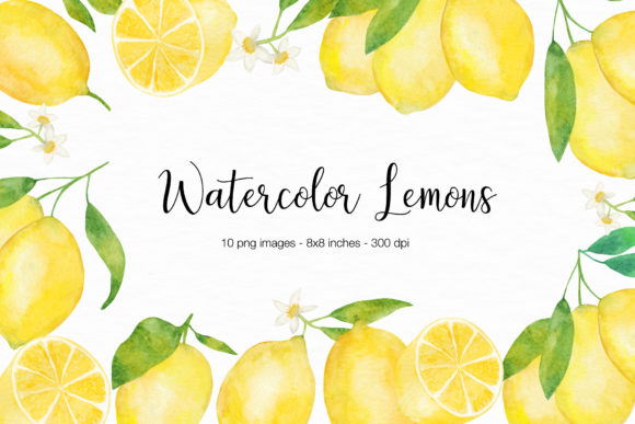 Watercolor Lemons Illustration