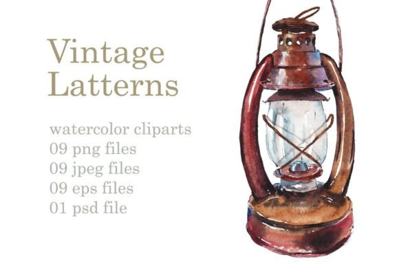 Watercolor Sketch Vintage Lamps: A Timeless Addition to Your Creative Workflow